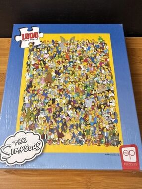 The Simpsons Jigsaw Puzzle Cast of Thousands 1000 Pieces USAopoly New Sealed